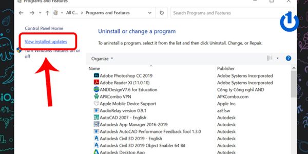 View installed updates