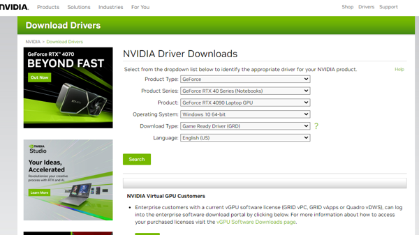 Tải driver card màn hình NVIDIA