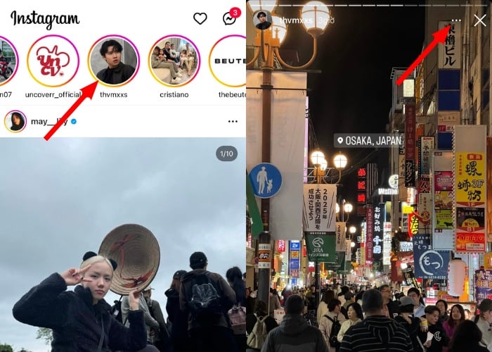 Nhấn vào nút (...) trên góc phải