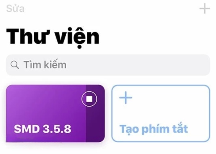 Chạy "Phím tắt" SMD 3.5.8