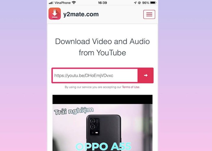 Dán đường liên kết vào khung URL