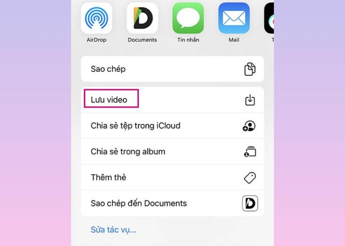 Chọn "Lưu video" để hoàn tất