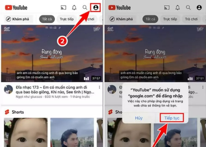 Đăng nhập vào tài khoản Youtube