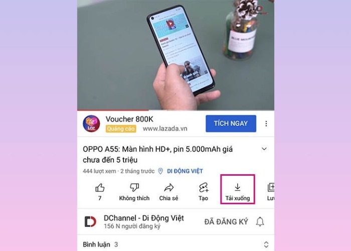 Nhấn vào biểu tượng "Tải xuống"