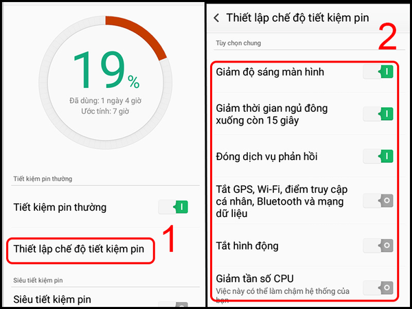 Bạn có thể điều chỉnh tắt các tùy chọn sao