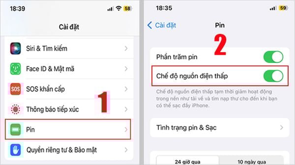 Chọn “Pin” -> Nhấn gạt nút sang trái để tắt