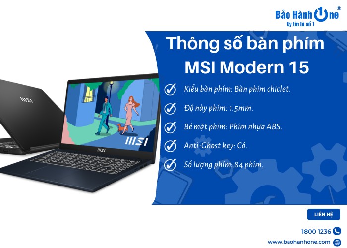 Thay Bàn Phím Laptop MSI Modern 15 (12UHS)