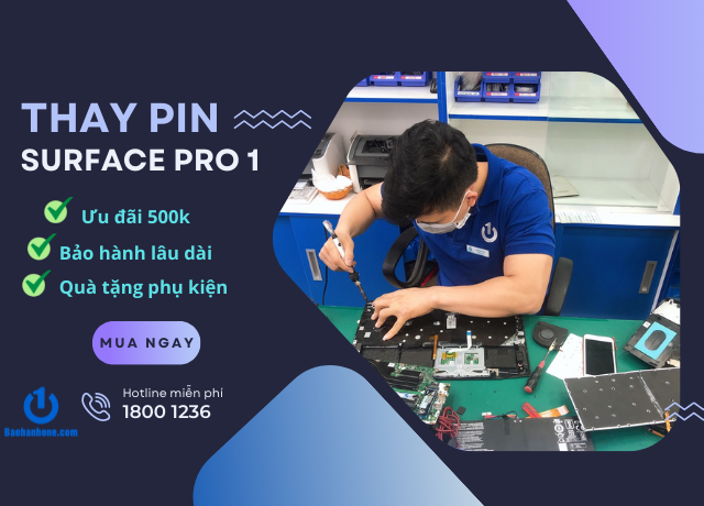 Thay pin Surface Pro 1 giá rẻ tại trung tâm Bảo Hành One