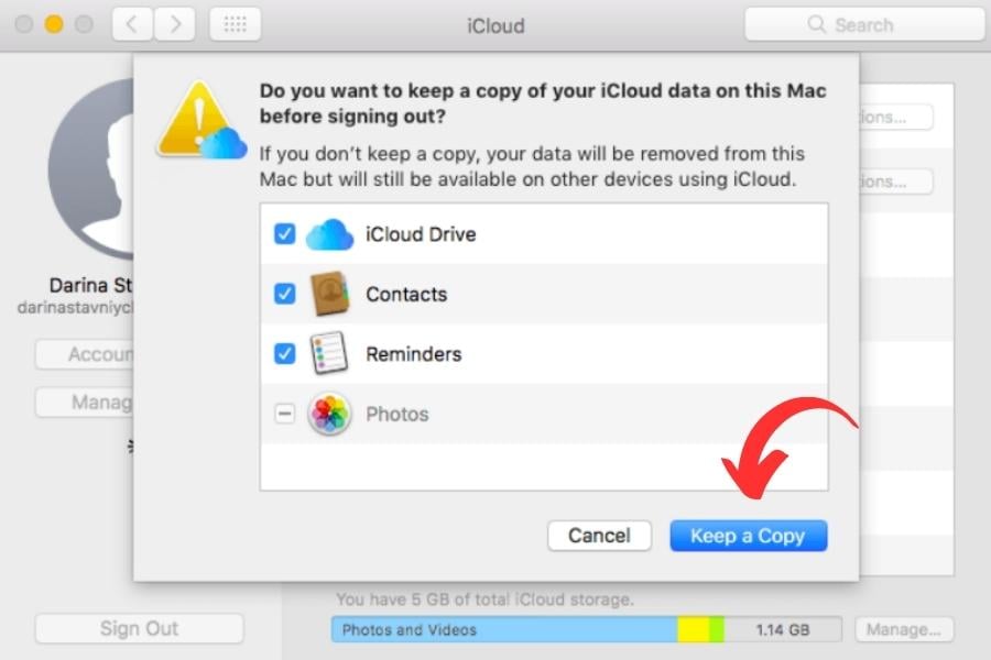 Bạn hãy chọn "Keep a Copy" để giữ lại những dữ