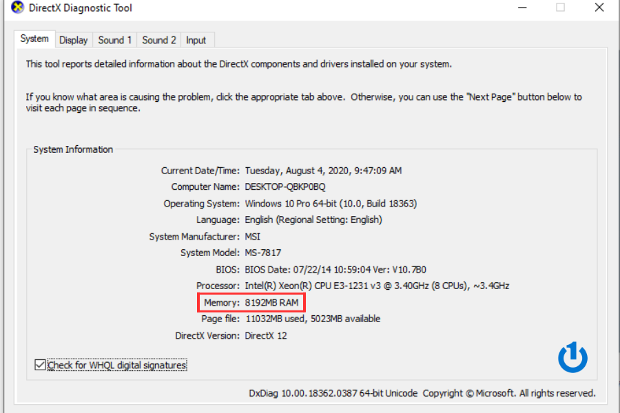 Sau khi chọn Yes ở bước trước, hộp thoại DirectX