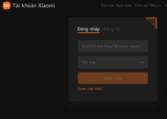 Đăng nhập tài khoản Mi Cloud