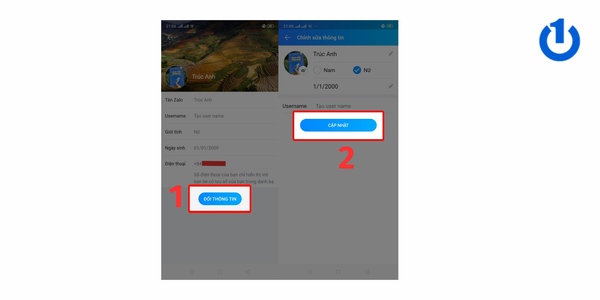 Hoàn thành đổi tên trên Zalo