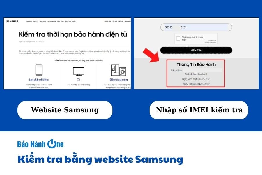 Các bước kiểm tra thông tin bảo hành Samsung thông