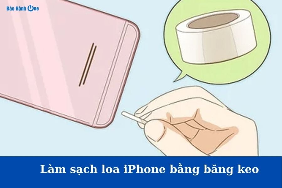 Thực hiện làm sạch loa bằng băng keo