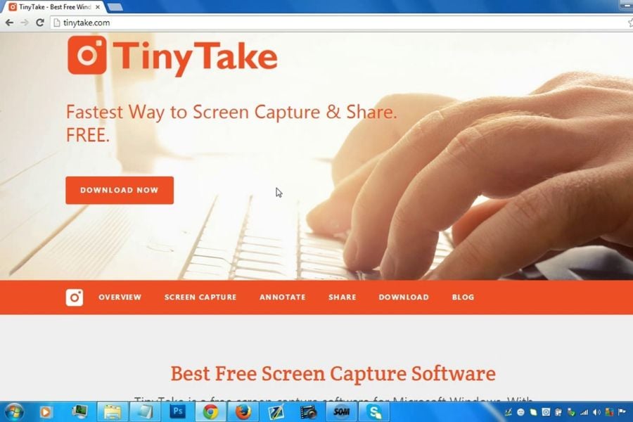 Phần mềm TinyTake quay màn hình máy tính nhẹ