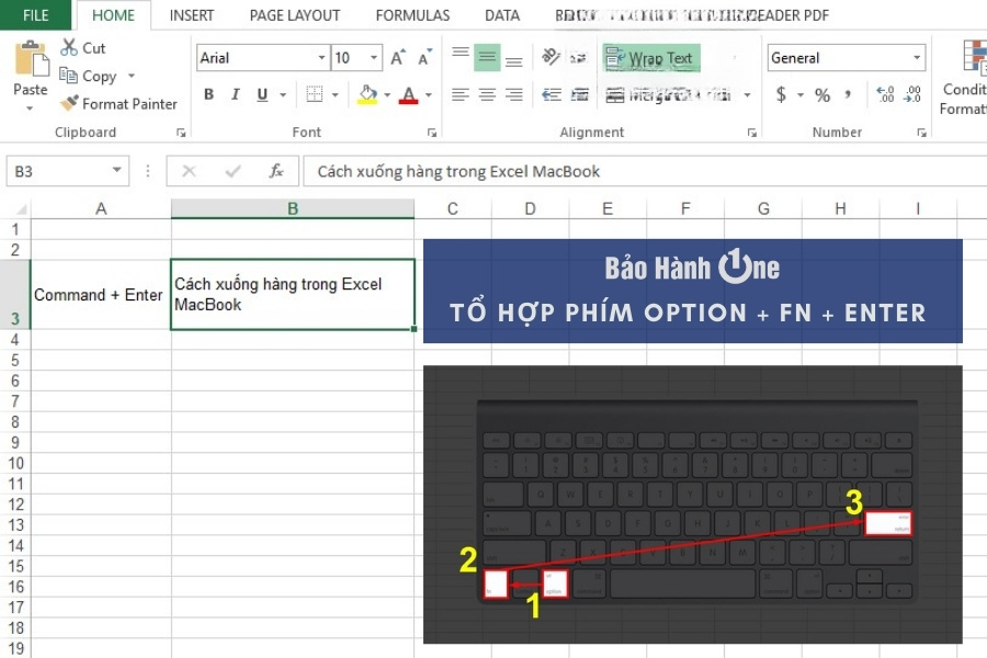 TOP 5 cách xuống dòng trong excel trên MacBook cực đơn giản