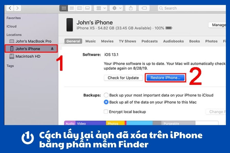 Cách lấy lại ảnh đã xóa trên iPhone bằng Disk