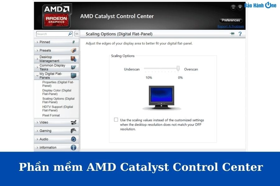 Phần mềm AMD Catalyst Control Center: Phần mềm này giúp