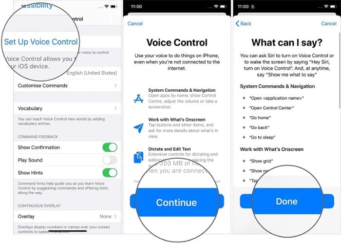 Điều chỉnh một số cài đặt cho Voice Control