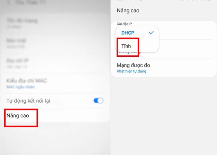 Tiếp theo, nhấn chọn vào “Nâng cao”