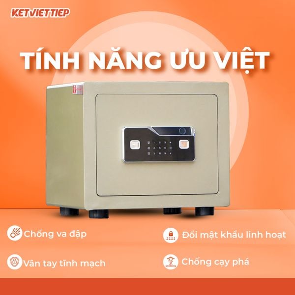Két Sắt Vân Tay Việt Tiệp KVT38VT cánh dày thép tấm