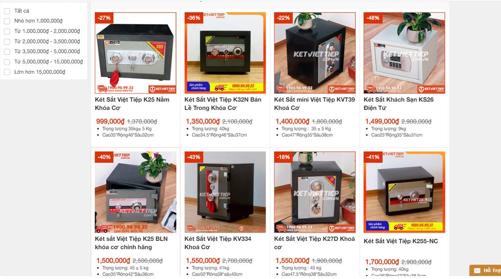 giá két sắt mini giá rẻ từ thấp đến cao