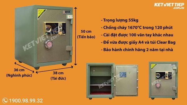 giá két sắt mini kvt50vt mầu xanh giá 4.100.000 vnd