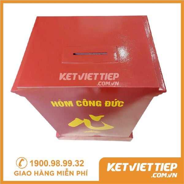 két sắt công đức có khe tiền 