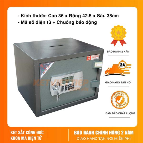 Két sắt mini hòm công đức điện tử Việt Tiệp CBD36DT