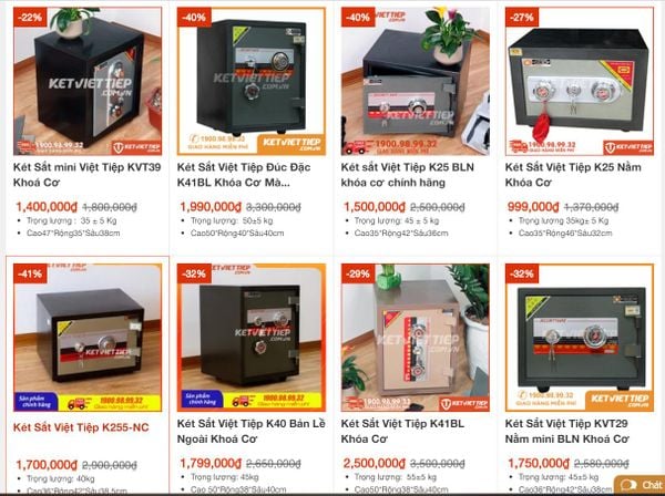 két sắt mini khoá cơ 