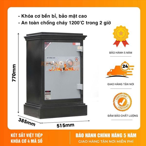 Két sắt Việt Tiệp K45 Khoá cơ Chống Cháy