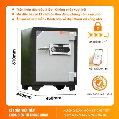 Két Sắt Việt Tiệp Điện Tử Smart KVT101DT Báo Điện Thoại