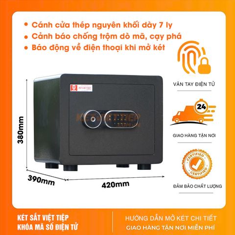 két sắt Việt TIỆP SIÊU CƯỜNG KVTSC41 VÂN TAY ĐIỆN TỬ