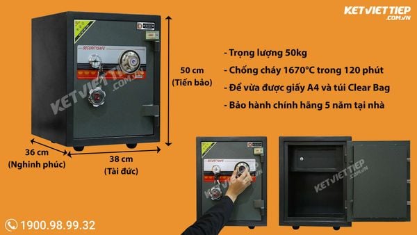 kích thước két sắt cỡ trung bình 