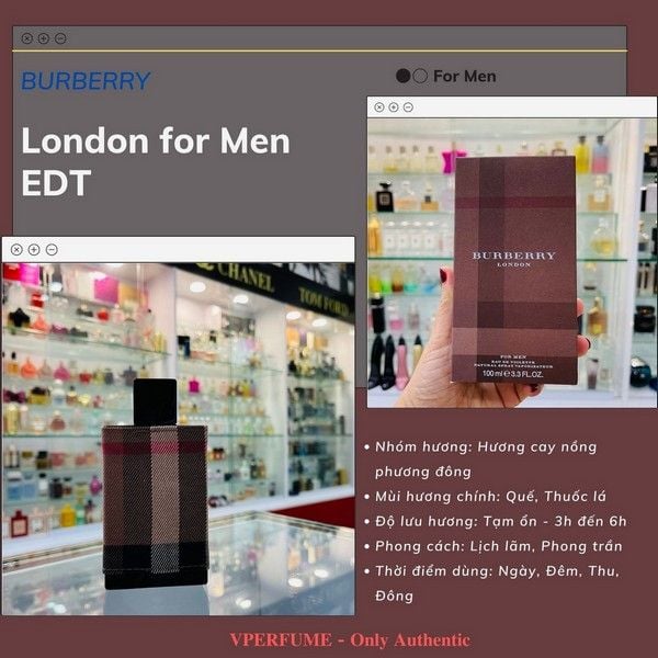 Nước hoa nam Burberry London for Men EDT – Vperfume