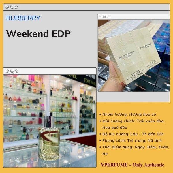 Nước Hoa Nữ Burberry Weekend EDP – Vperfume