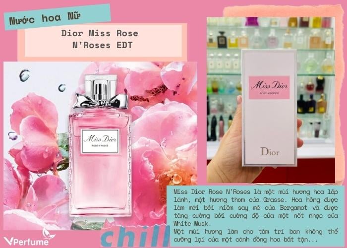 Nước hoa Miss Dior Rose NRoses ngọt ngào và quyến rũ EDT  20ml Dạng lăn