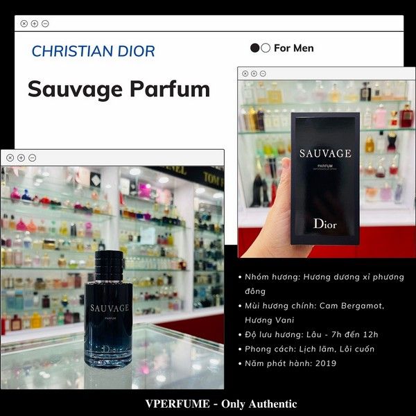 Sauvage Parfum Refill Citrus and Woody Mens Fragrance  DIOR