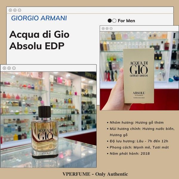 Nước Hoa Nam Acqua di Gio Absolu EDP Chính Hãng, Giá Tốt – Vperfume