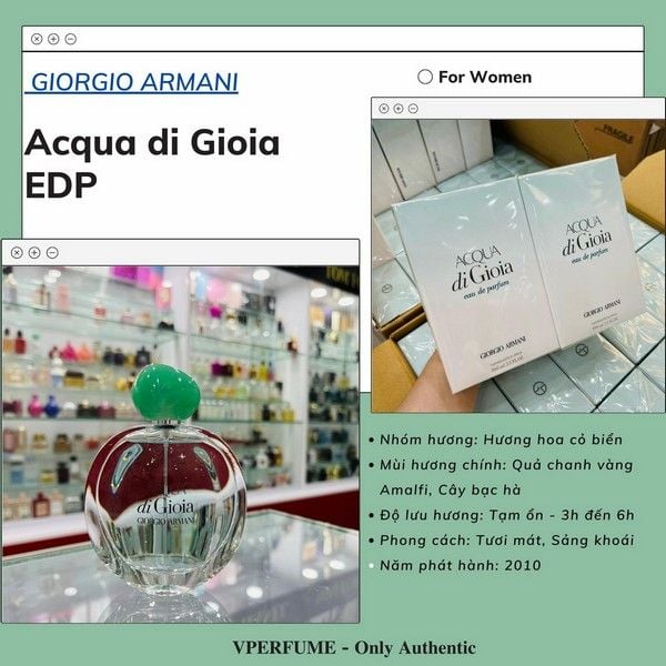 Nước Hoa Nữ Acqua di Gioia EDP (Giò xanh) Chính Hãng, Giá Tốt – Vperfume