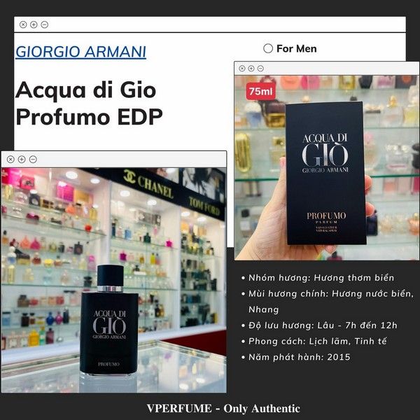 Nước Hoa Nam Acqua di Gio Profumo EDP (Giò đen) Chính Hãng, Giá Tốt –  Vperfume