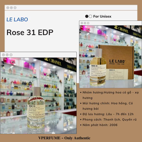 Nước hoa unisex Le Labo Rose 31 EDP