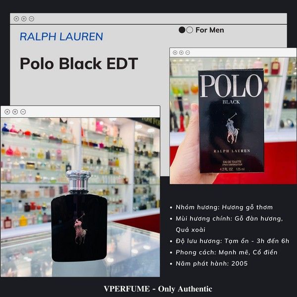 Nước Hoa Nam Ralph Lauren Polo Black EDT Chính Hãng, Giá Tốt – Vperfume