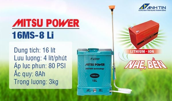 bình xịt điện ắc quy li-ion mitsu power