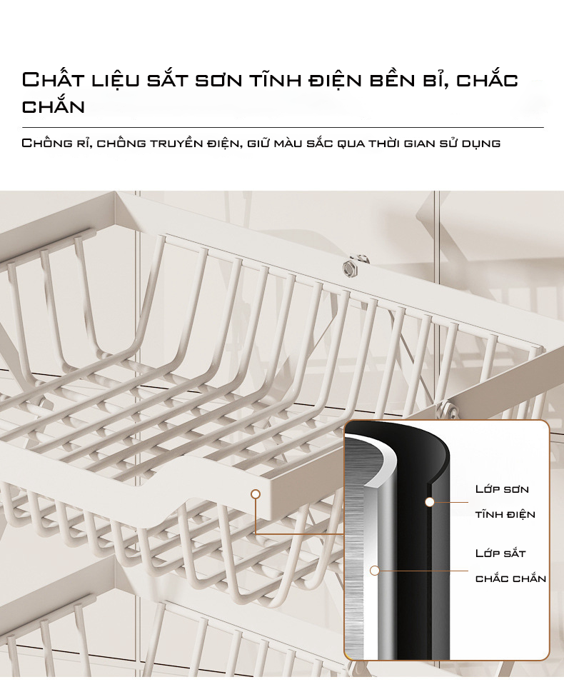 kệ giỏ gấp gọn kn - 498 -chất liệu