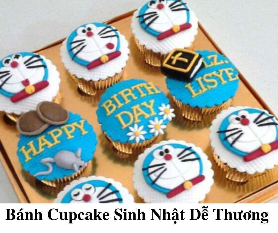 Bánh cupcake sinh nhật tặng mẹ, tặng bà với hình vẽ chibi đáng yêu 8545 - Bánh  Cupcake