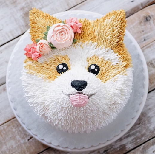 Bánh sinh nhật tạo hình con chó tuổi tuất và số 1 mừng đầy tháng bé trai |  Bánh Kem Ngộ Nghĩnh