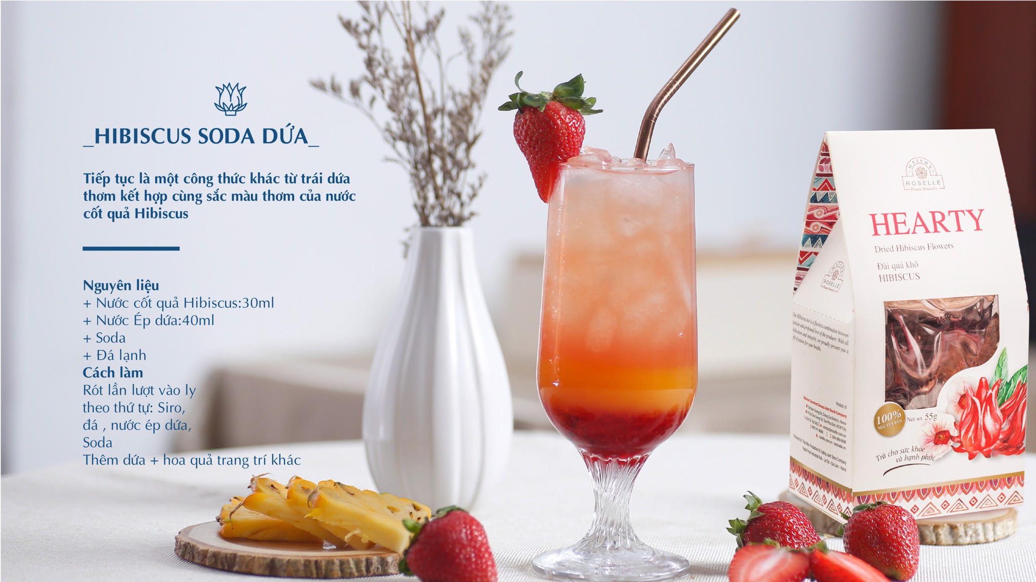 Hibiscus Soda Dứa