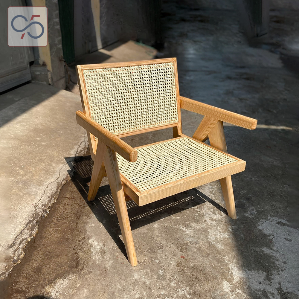 Easy-Armchair-Ghế-thư-giãn-PIERRE-JEANNERET-gỗ-mây