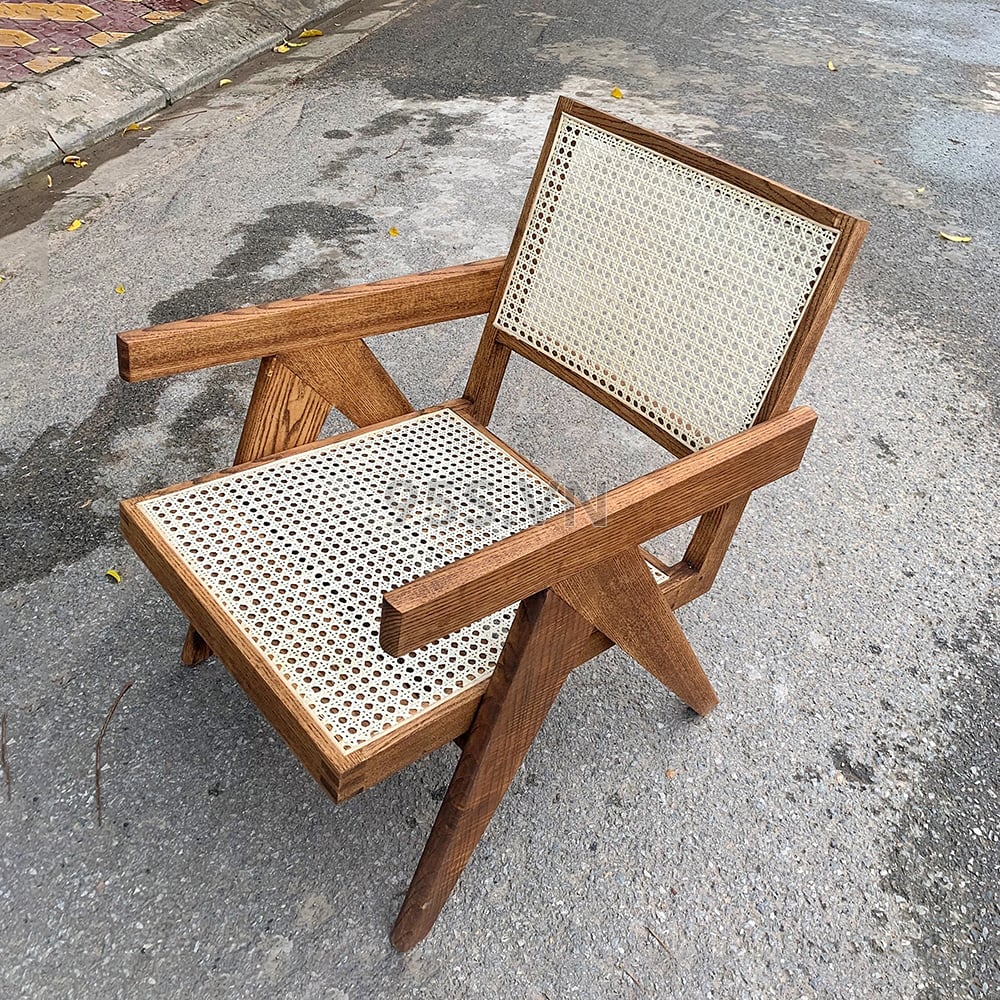 Ghế-bành-thư-giãn-gỗ-mây-Jeanneret-armchair